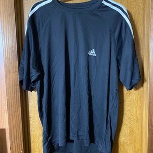 Adidas Men's Black Tee with White Stripes